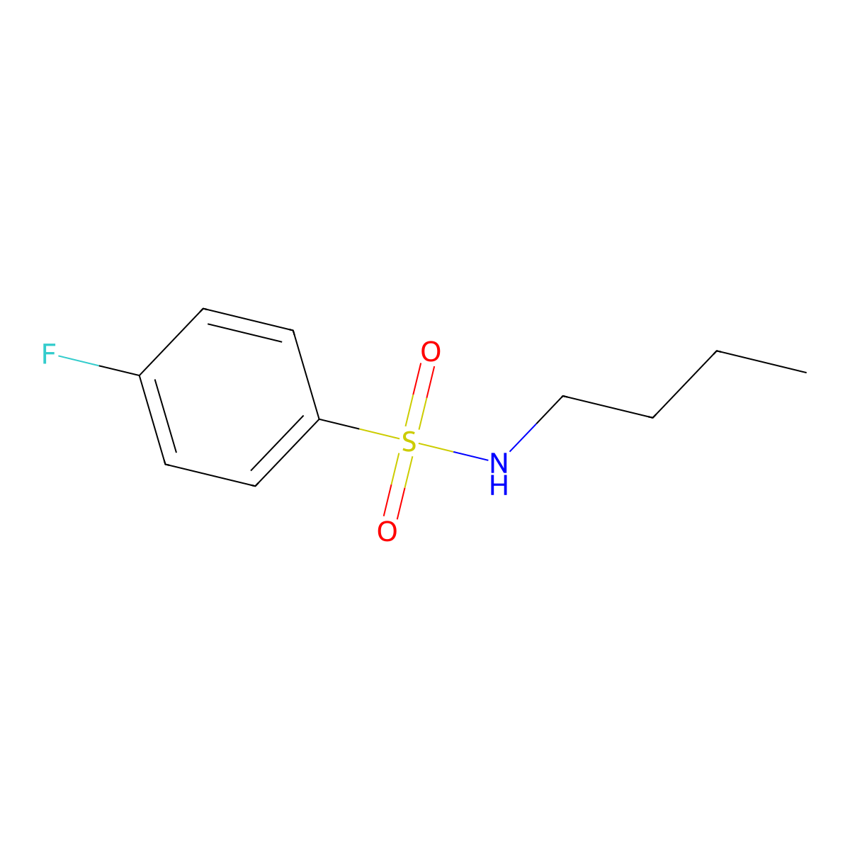 N-Butyl-4-fluorobenzenesulfonamide molecular structure, CAS 312-67-4