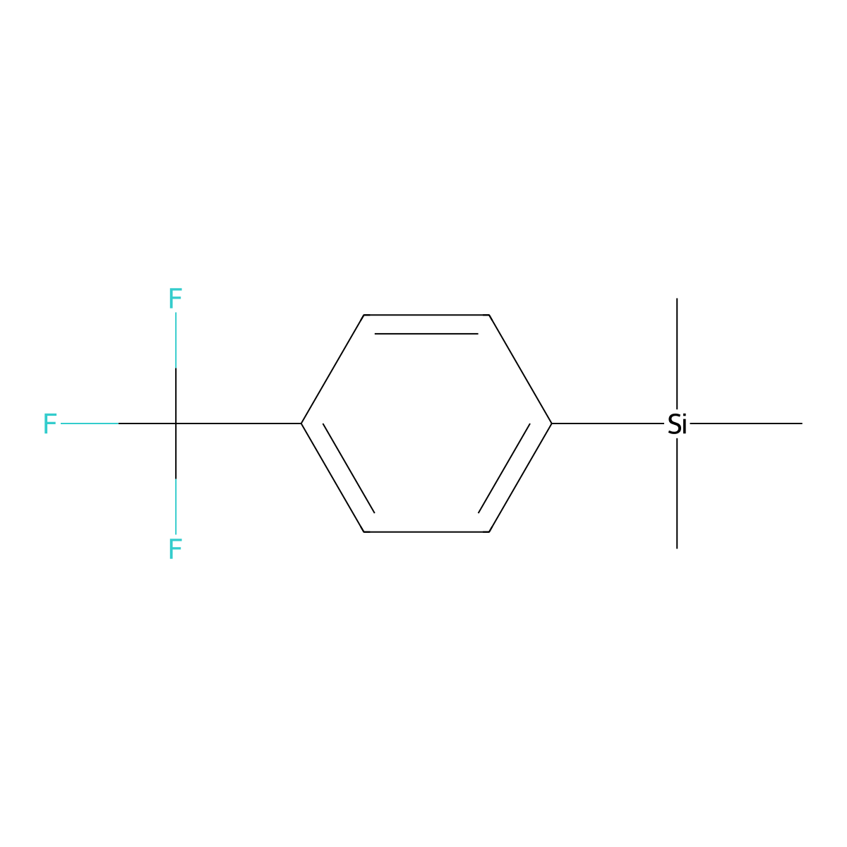 Silane, trimethyl[4-(trifluoromethyl)phenyl]- molecular structure, CAS 312-75-4