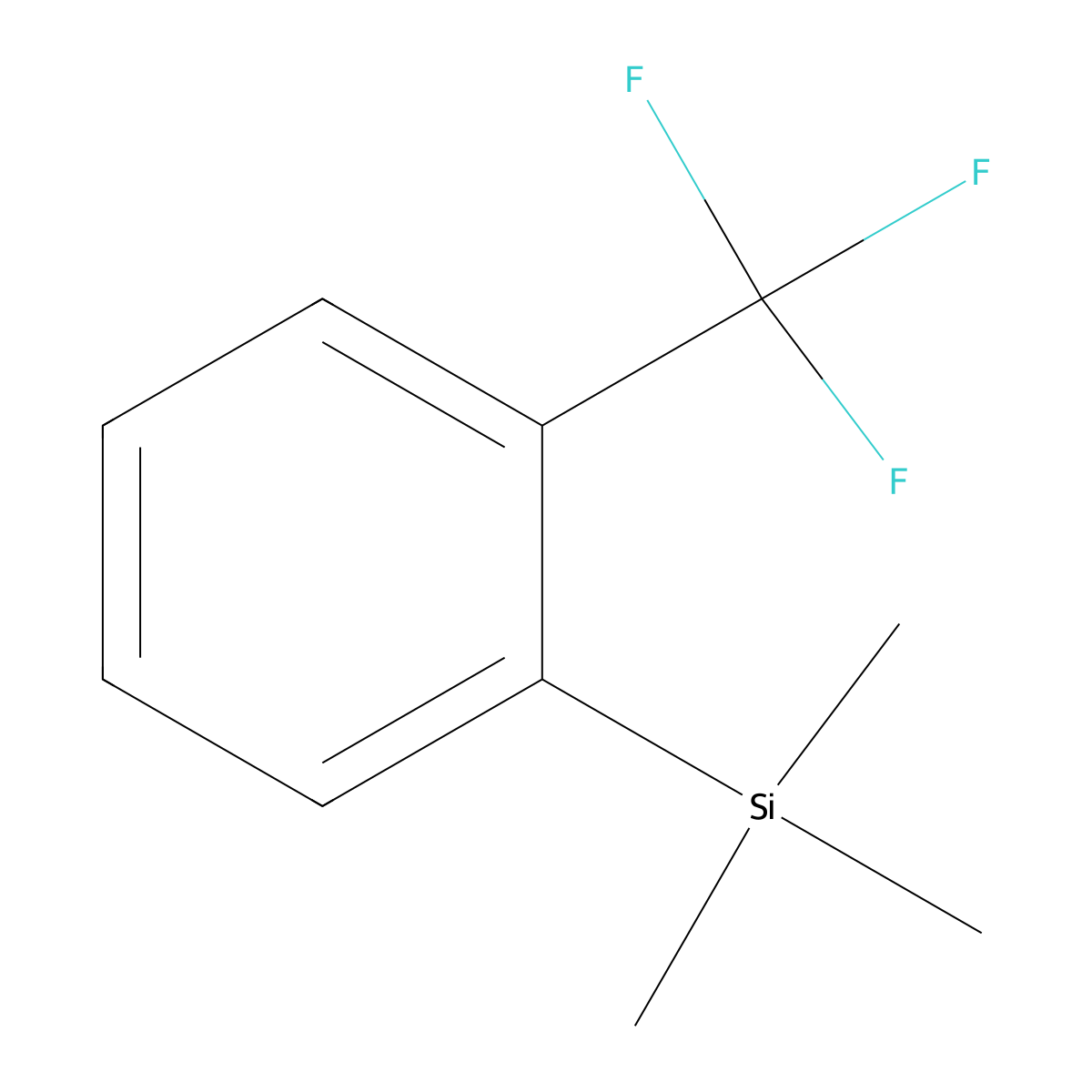 Trimethyl(alpha,alpha,alpha-trifluoro-o-tolyl)silane molecular structure, CAS 312-92-5