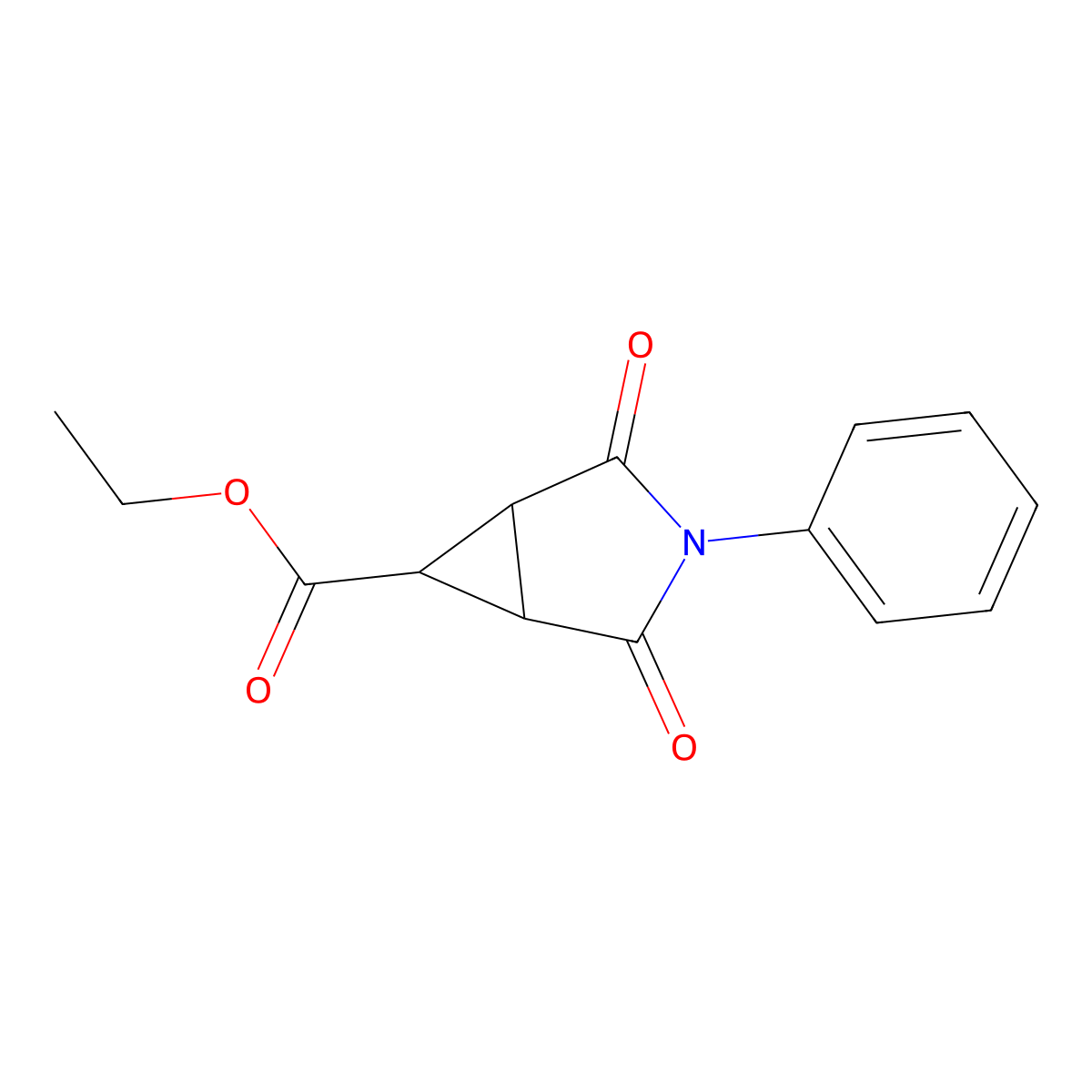 Ethyl 2,4-dioxo-3-phenyl-3-azabicyclo[3.1.0]hexane-6-carboxylate molecular structure, CAS 3120-09-0