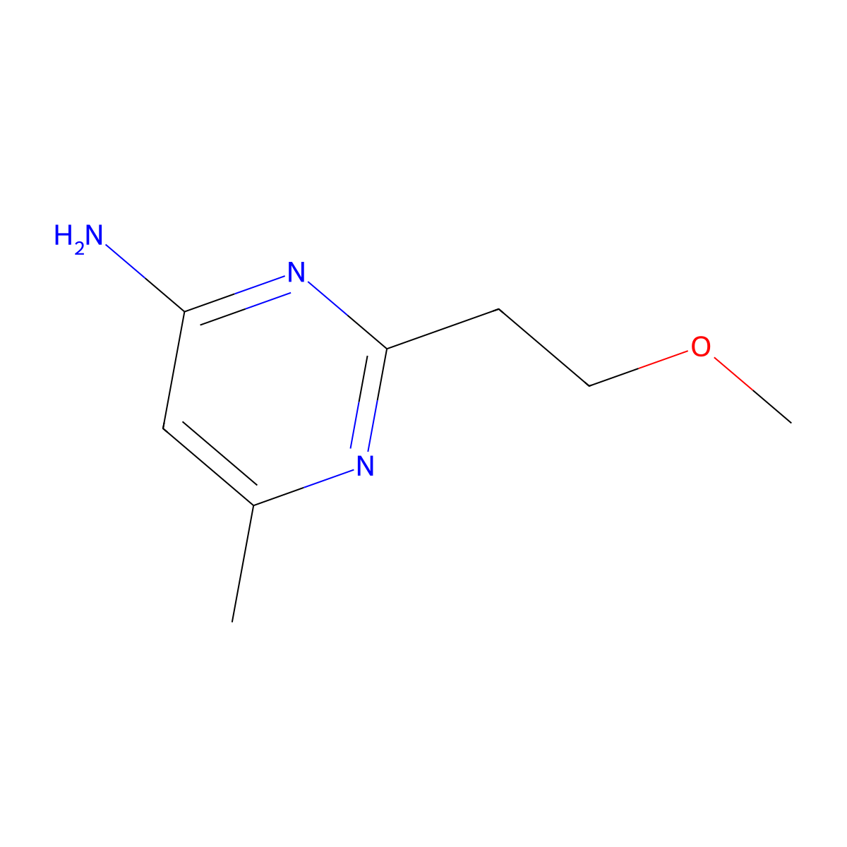 2-(2-Methoxyethyl)-6-methylpyrimidin-4-amine molecular structure, CAS 3120-36-3