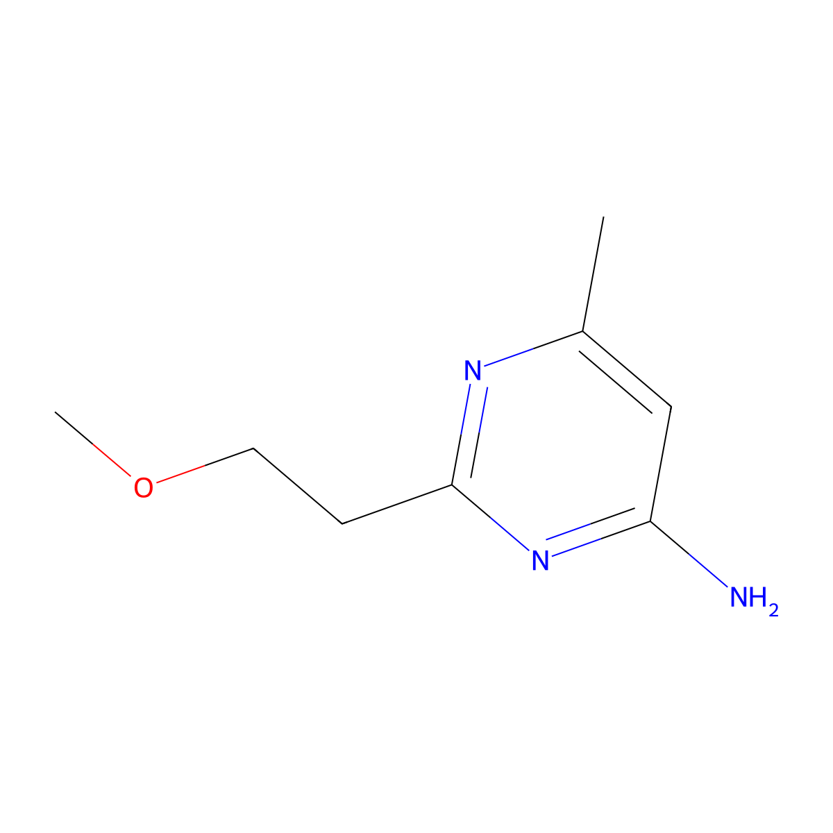 2-(2-Methoxyethyl)-6-methylpyrimidin-4-amine molecular structure, CAS 3120-36-3
