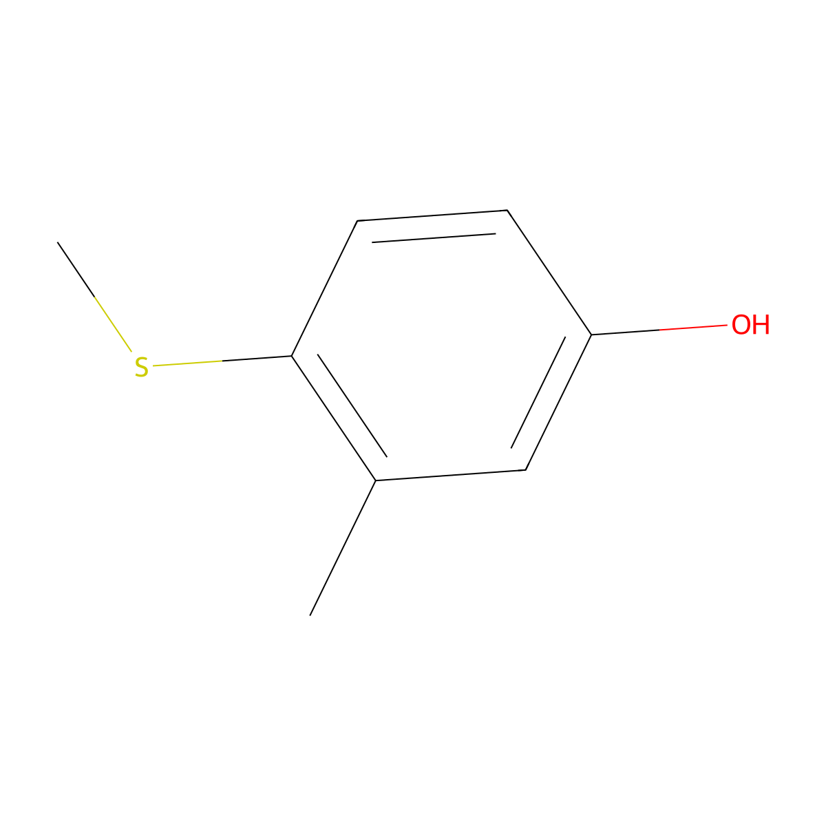 3-Methyl-4-(methylthio)phenol molecular structure, CAS 3120-74-9