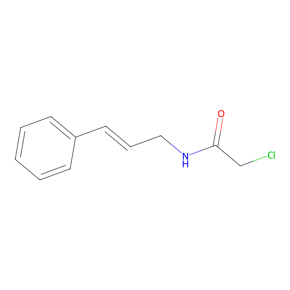 2-chloro-N-[(2E)-3-phenylprop-2-en-1-yl]acetamide molecular structure, CAS 31209-29-7