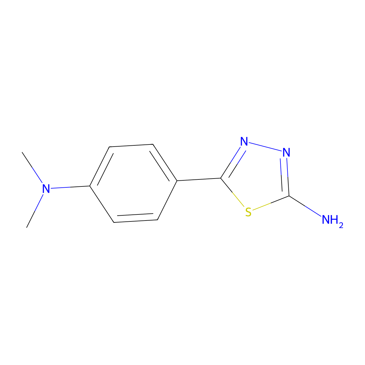 1,3,4-Thiadiazol-2-amine, 5-[4-(dimethylamino)phenyl]- molecular structure, CAS 3121-63-9