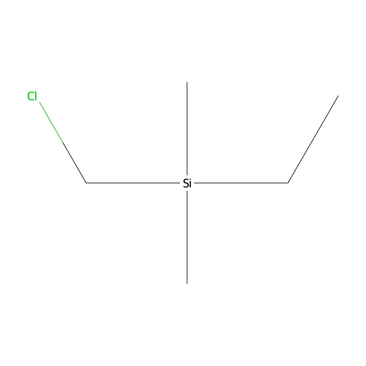 (Chloromethyl)dimethylethylsilane molecular structure, CAS 3121-77-5