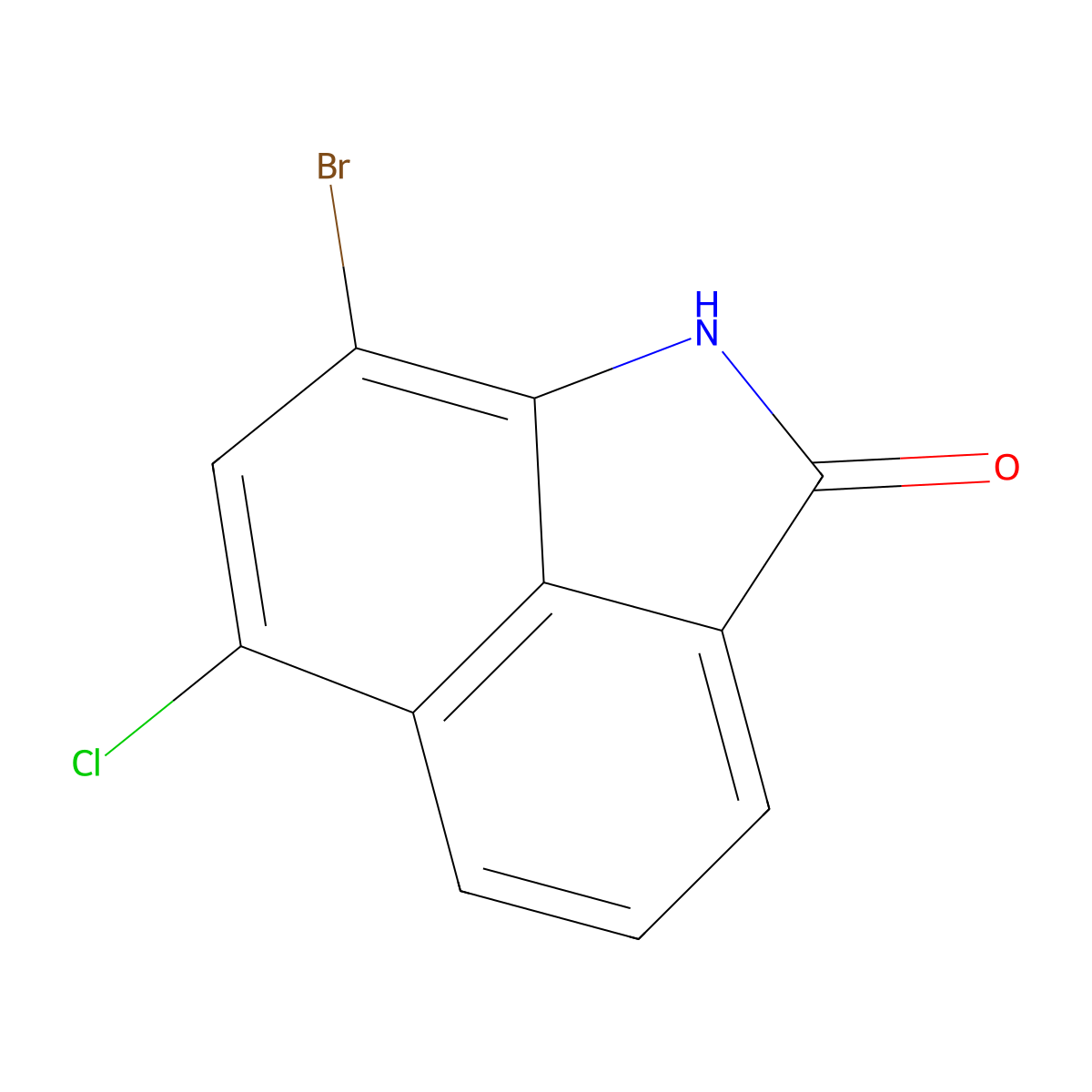 11-Bromo-9-chloro-2-azatricyclo[6.3.1.0,4,12]dodeca-1(11),4(12),5,7,9-pentaen-3-one molecular structure, CAS 31211-20-8