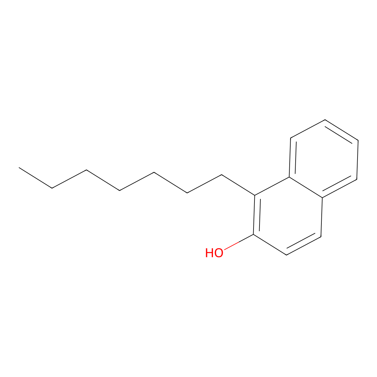 2-Naphthalenol, heptyl- molecular structure, CAS 31215-04-0