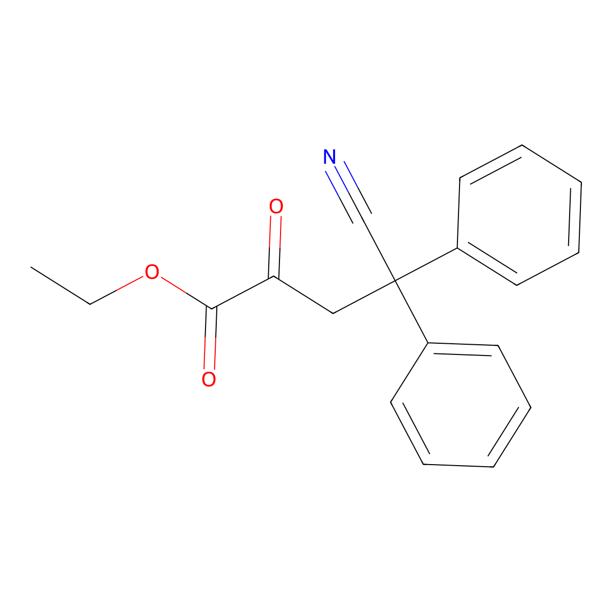 Ethyl 4-cyano-2-oxo-4,4-diphenylbutanoate molecular structure, CAS 3122-22-3