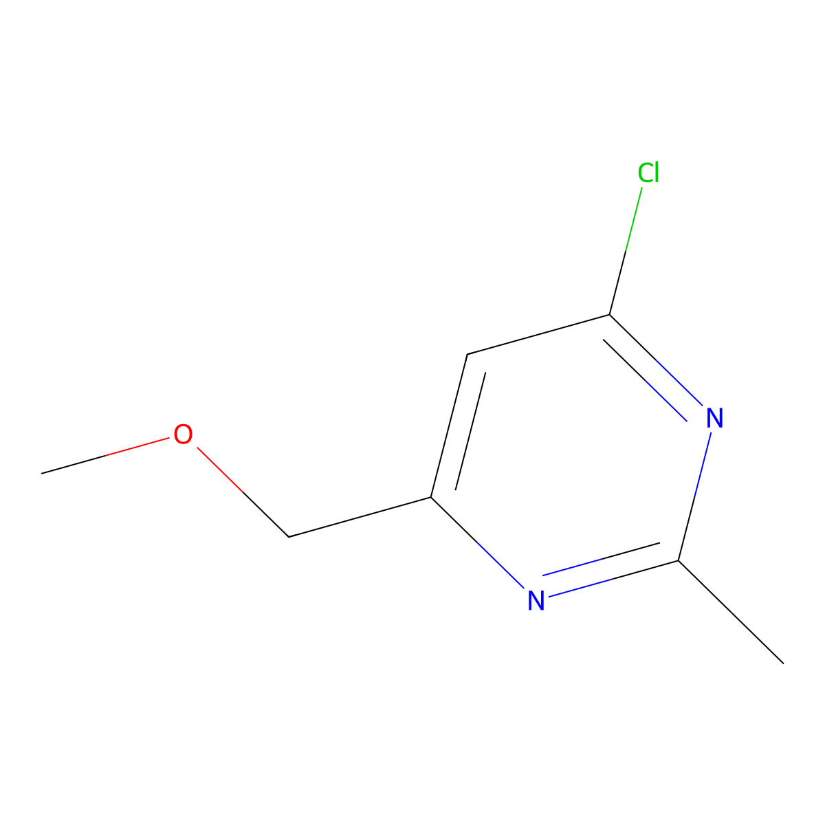4-Chloro-6-(methoxymethyl)-2-methylpyrimidine molecular structure, CAS 3122-81-4