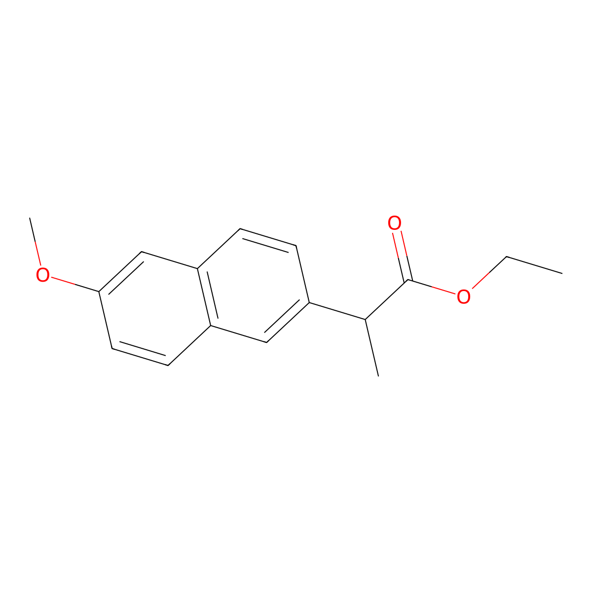 Naproxen ethyl ester molecular structure, CAS 31220-35-6