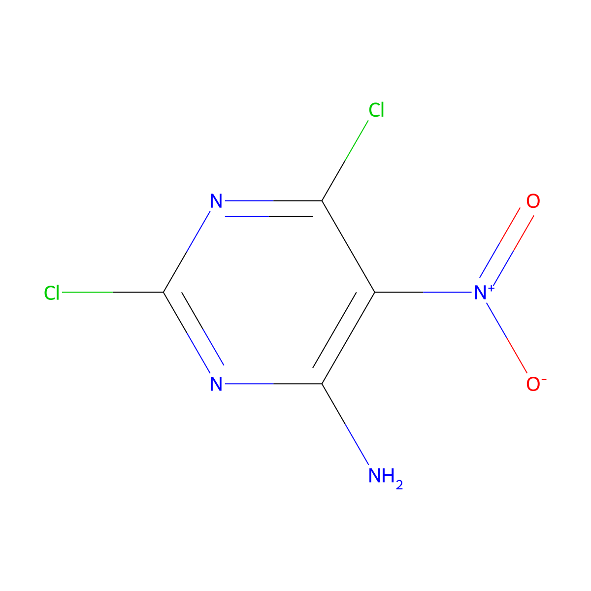 2,6-Dichloro-5-nitropyrimidin-4-amine molecular structure, CAS 31221-68-8