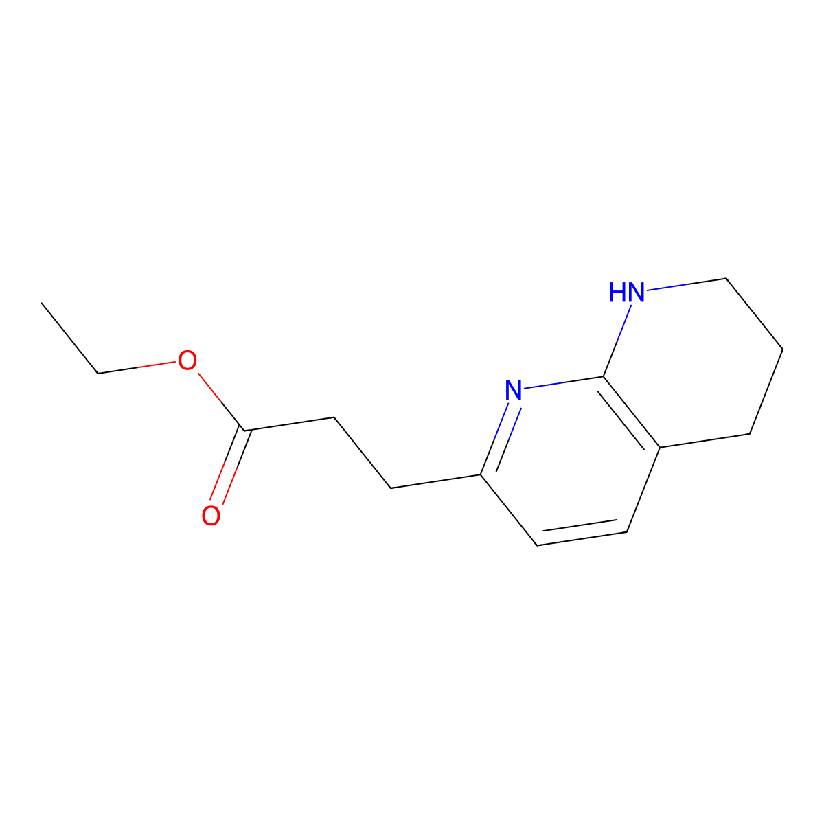 Ethyl 3-(5,6,7,8-tetrahydro-1,8-naphthyridin-2-YL)propanoate molecular structure, CAS 312262-99-0