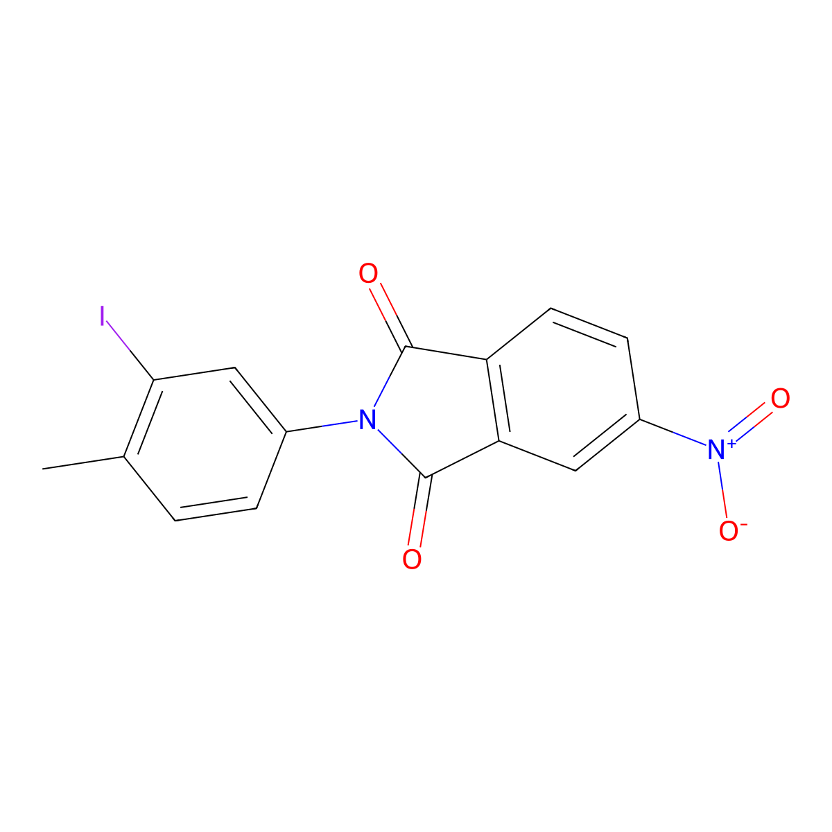 2-(3-Iodo-4-methylphenyl)-5-nitroisoindole-1,3-dione molecular structure, CAS 312264-95-2