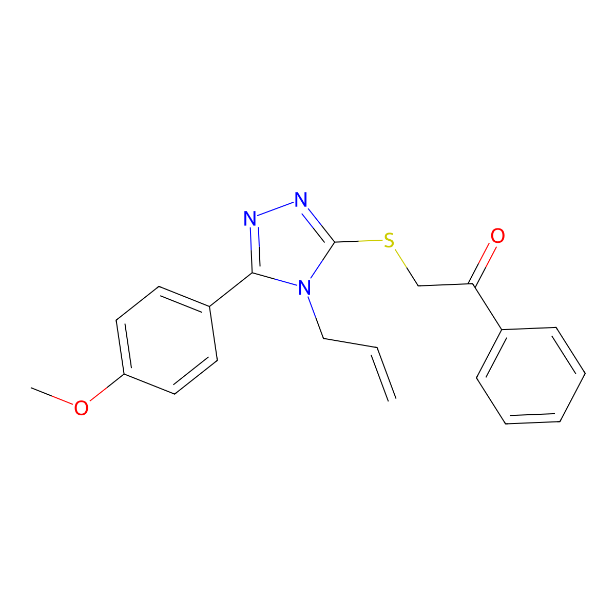 2-{[4-allyl-5-(4-methoxyphenyl)-4H-1,2,4-triazol-3-yl]sulfanyl}-1-phenyl-1-ethanone molecular structure, CAS 312265-56-8