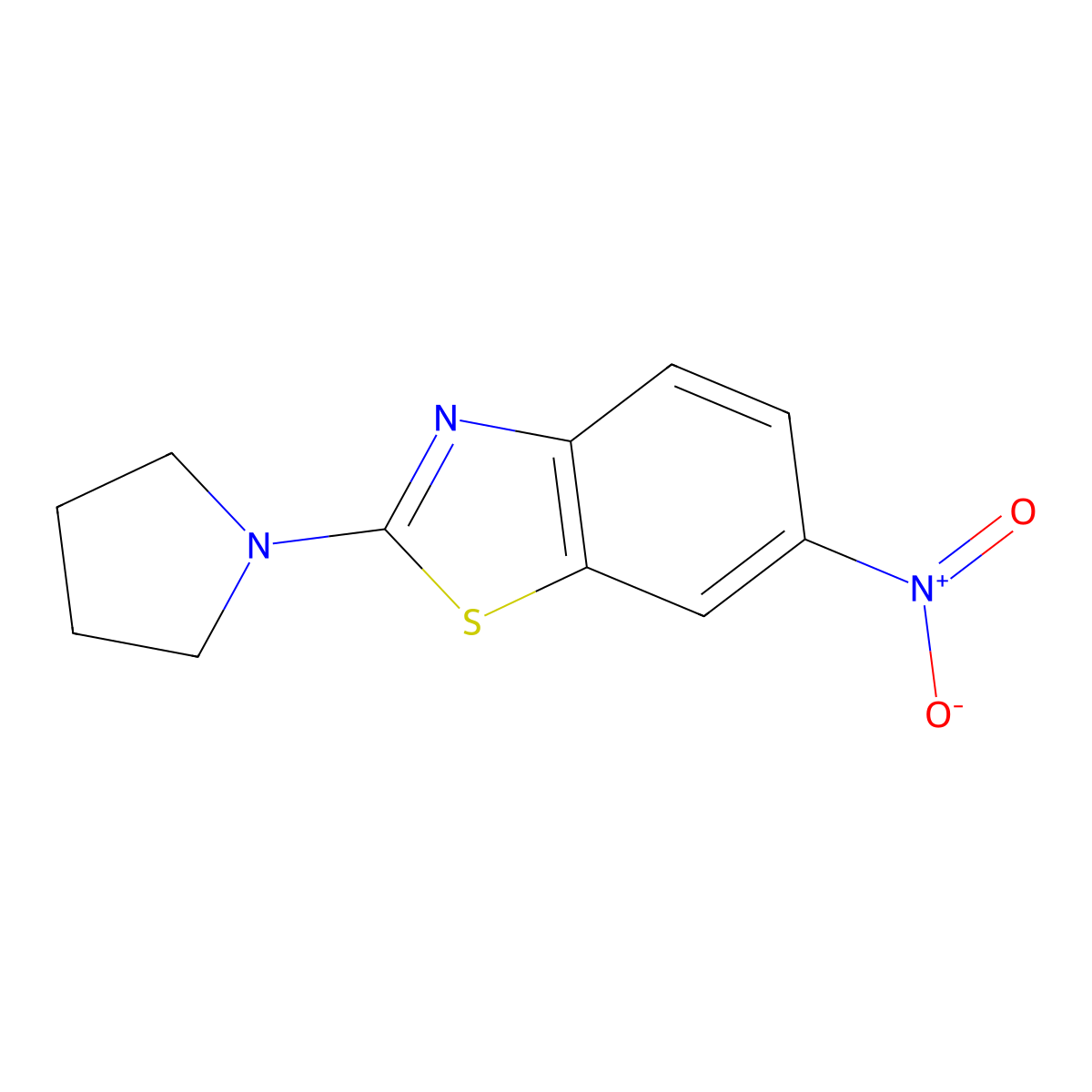 6-Nitro-2-(pyrrolidin-1-yl)-1,3-benzothiazole molecular structure, CAS 312265-79-5