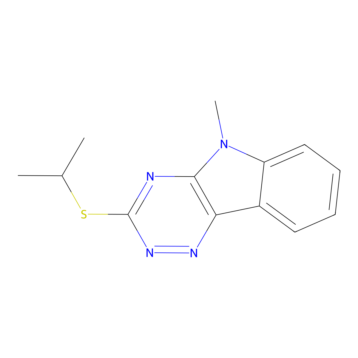 3-(Isopropylsulfanyl)-5-methyl-5H-[1,2,4]triazino[5,6-b]indole molecular structure, CAS 312267-08-6