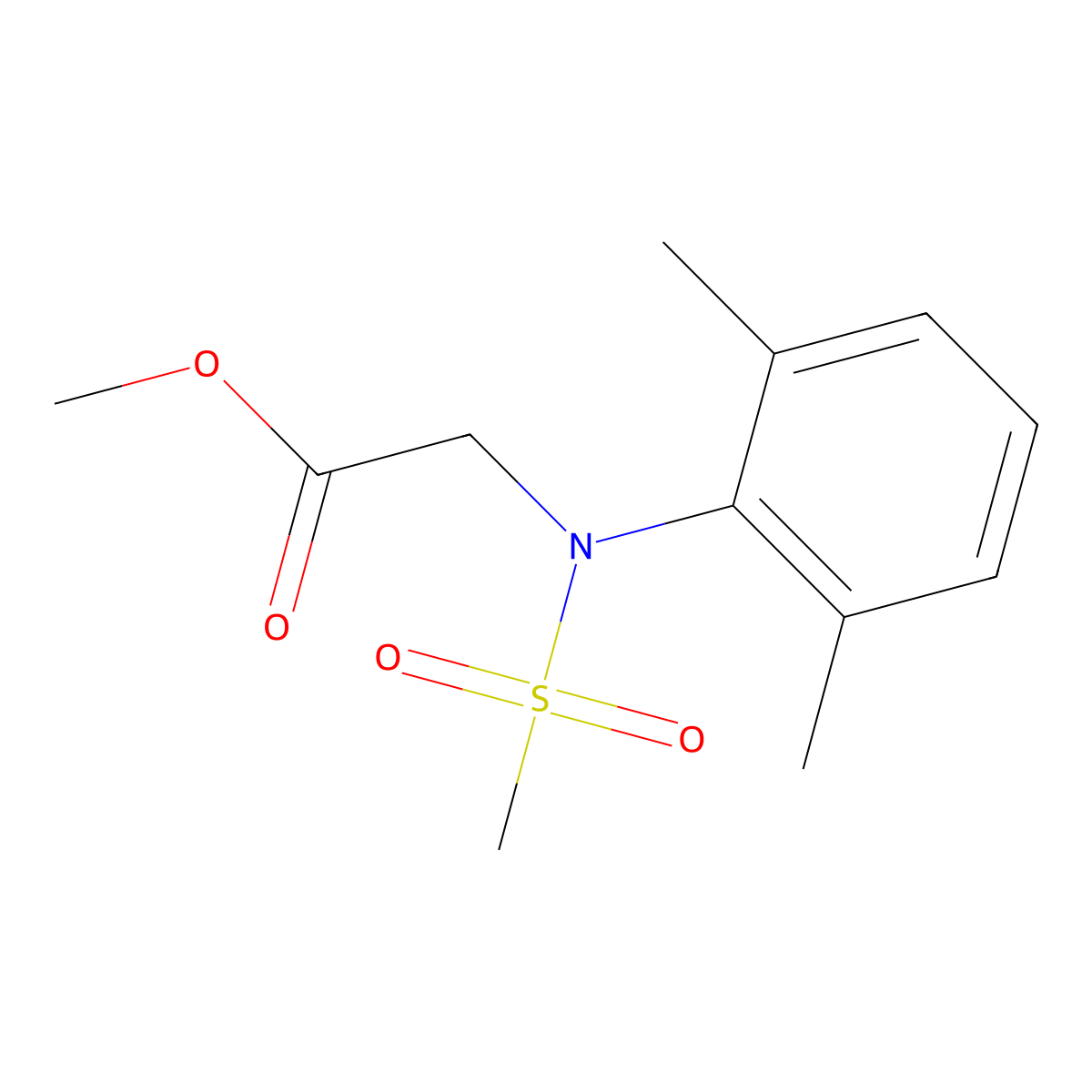 methyl N-(2,6-dimethylphenyl)-N-(methylsulfonyl)glycinate molecular structure, CAS 312267-57-5
