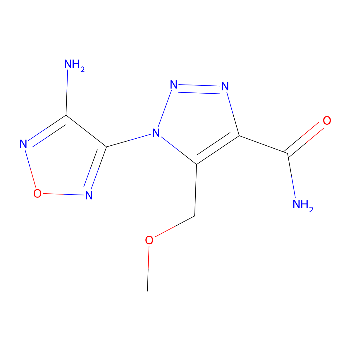 1-(4-amino-1,2,5-oxadiazol-3-yl)-5-(methoxymethyl)-1H-1,2,3-triazole-4-carboxamide molecular structure, CAS 312267-70-2