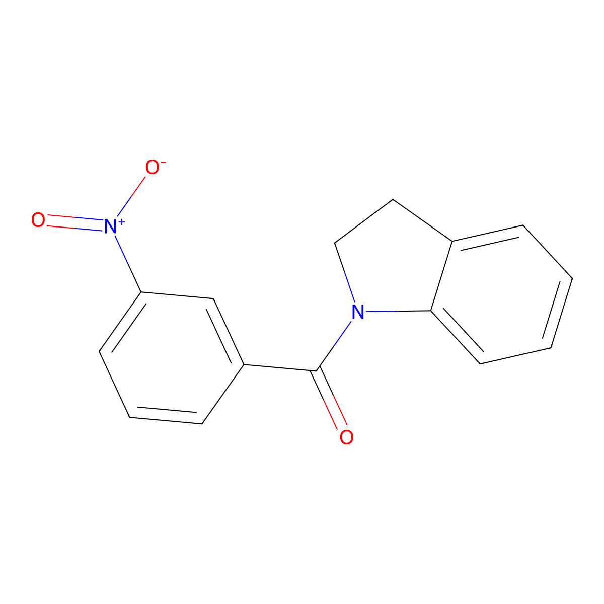 2,3-Dihydroindol-1-yl-(3-nitrophenyl)methanone molecular structure, CAS 312268-26-1