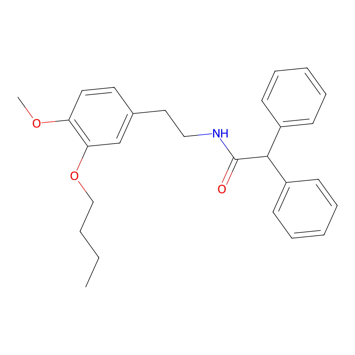 N-[2-(3-butoxy-4-methoxyphenyl)ethyl]-2,2-diphenylacetamide molecular structure, CAS 312269-30-0