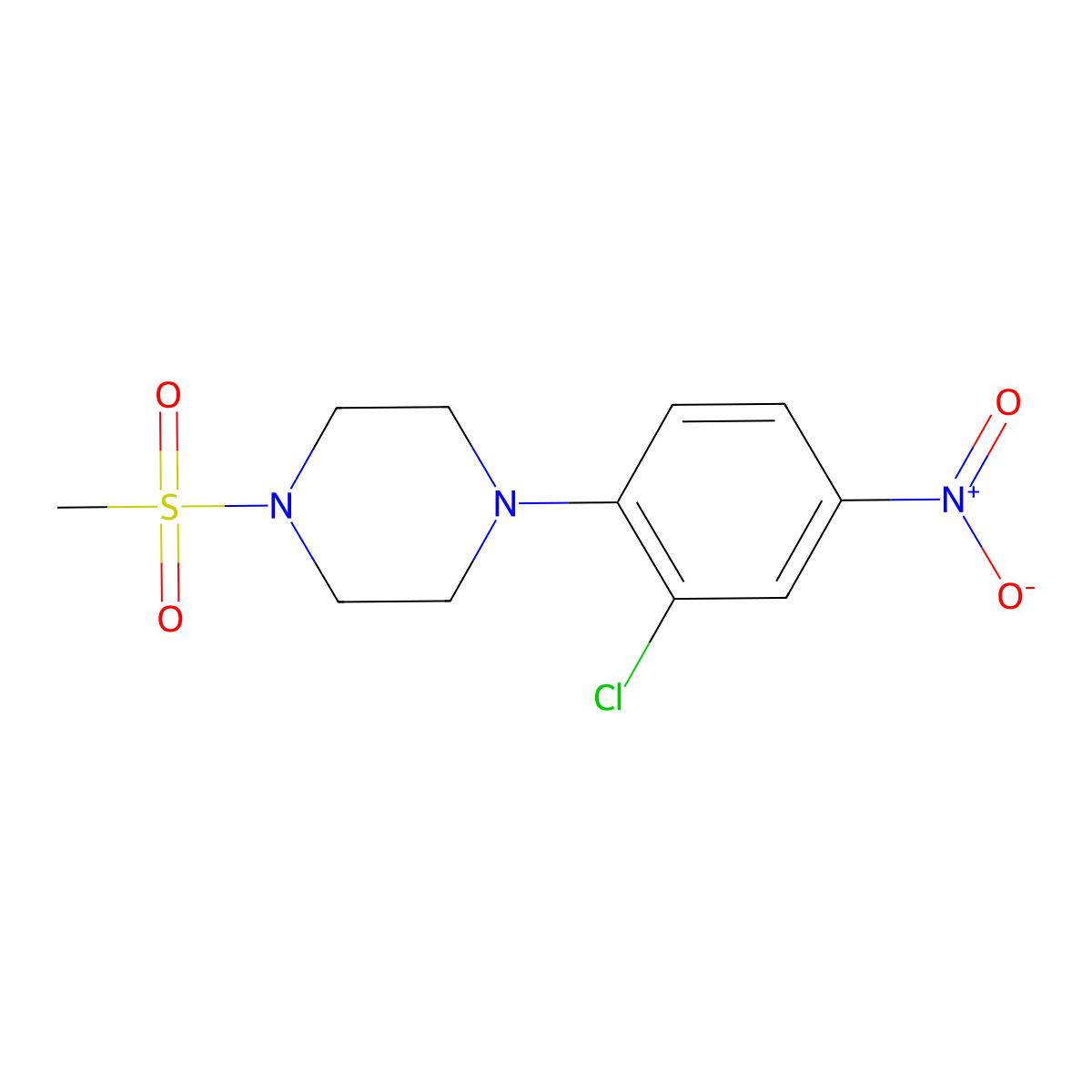 1-(2-Chloro-4-nitrophenyl)-4-methylsulfonylpiperazine molecular structure, CAS 312269-66-2
