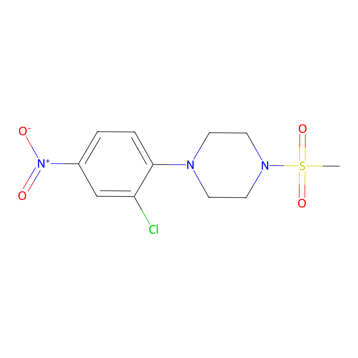 1-(2-Chloro-4-nitrophenyl)-4-methylsulfonylpiperazine molecular structure, CAS 312269-66-2