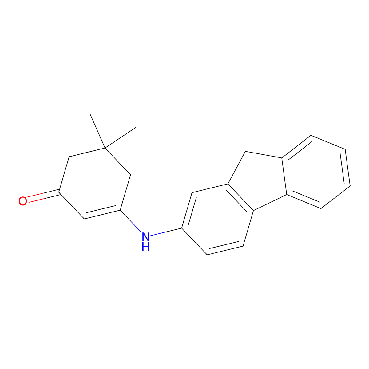 3-(9H-fluoren-2-ylamino)-5,5-dimethylcyclohex-2-en-1-one molecular structure, CAS 312269-81-1