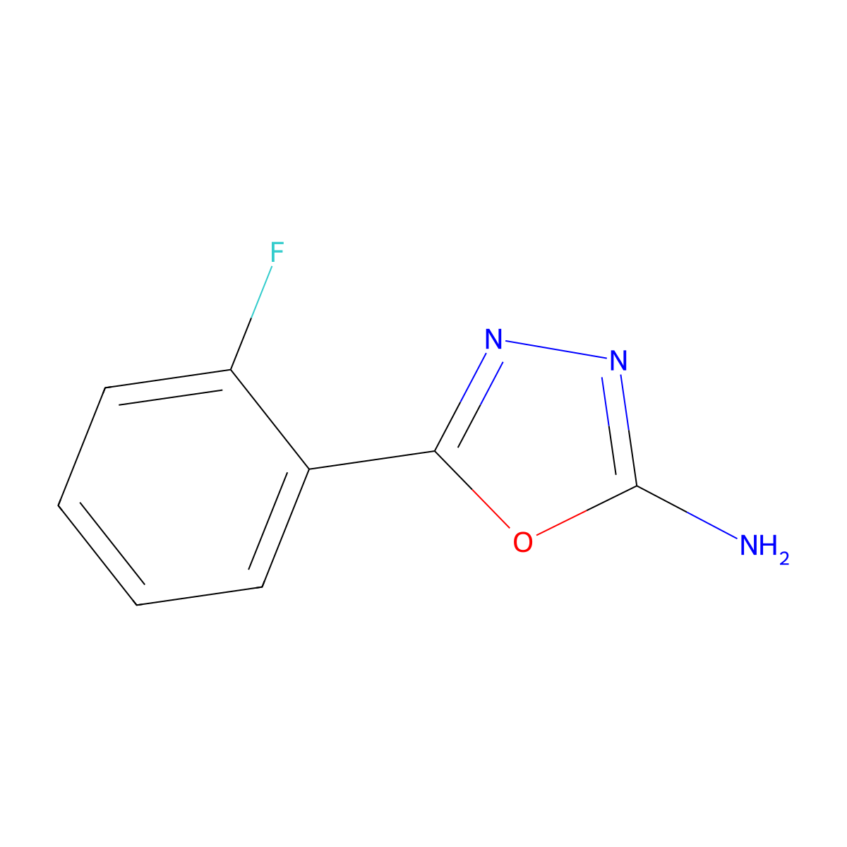 5-(2-Fluorophenyl)-1,3,4-oxadiazol-2-amine molecular structure, CAS 312272-59-6