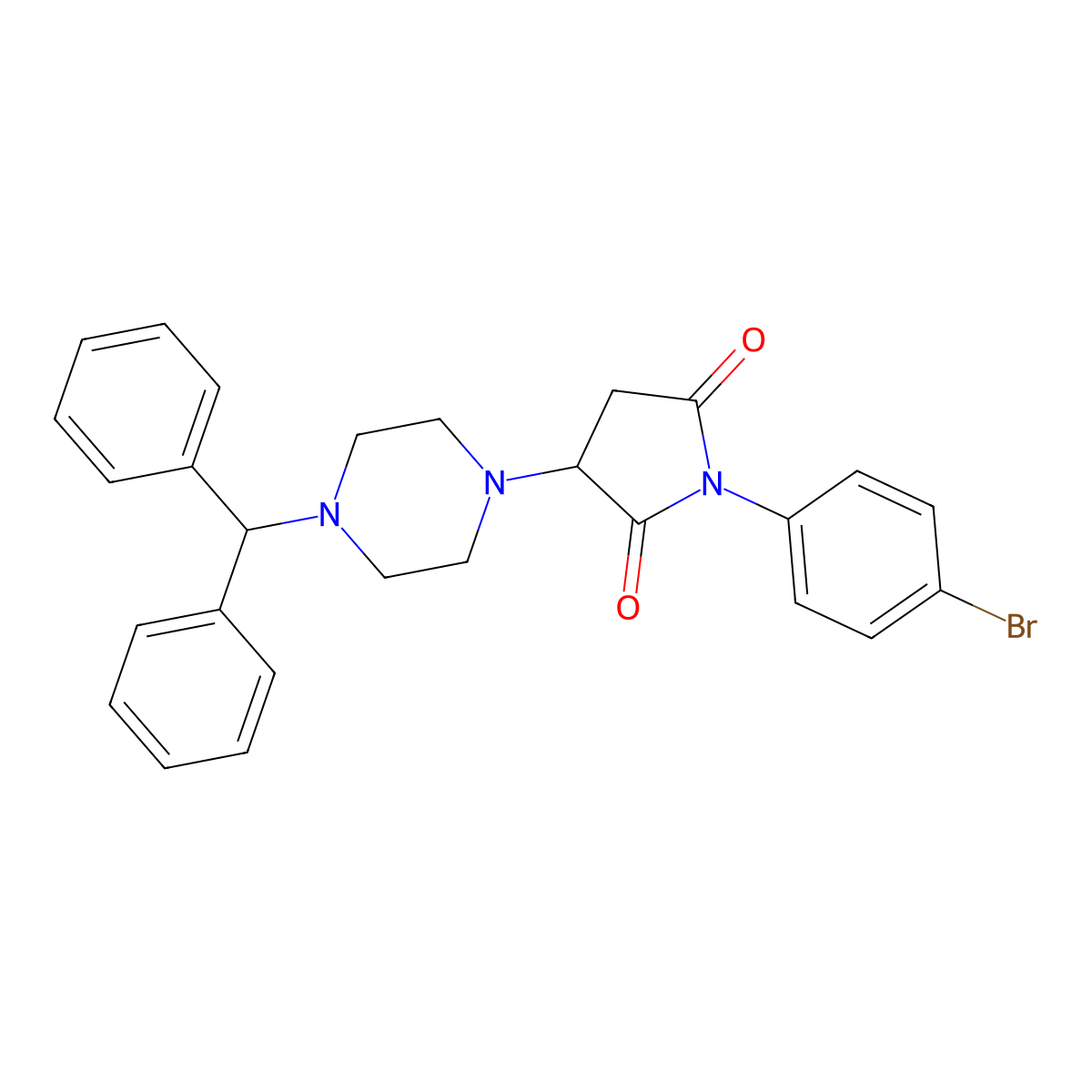 3-(4-Benzhydrylpiperazin-1-yl)-1-(4-bromophenyl)pyrrolidine-2,5-dione molecular structure, CAS 312272-73-4