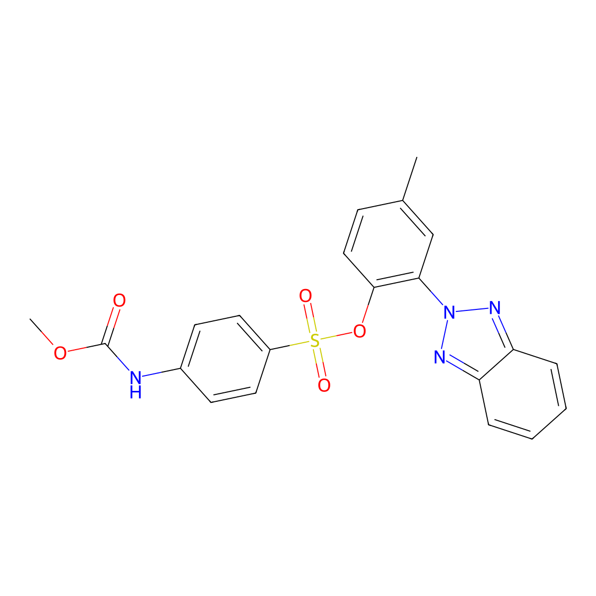 [2-(Benzotriazol-2-yl)-4-methylphenyl] 4-(methoxycarbonylamino)benzenesulfonate molecular structure, CAS 312272-90-5