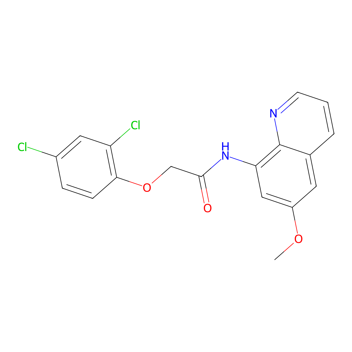 2-(2,4-dichlorophenoxy)-N-(6-methoxyquinolin-8-yl)acetamide molecular structure, CAS 312274-70-7