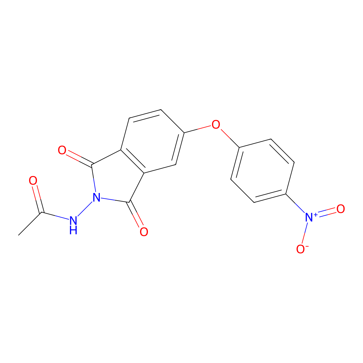 N-[5-(4-nitrophenoxy)-1,3-dioxo-1,3-dihydro-2H-isoindol-2-yl]acetamide molecular structure, CAS 312274-89-8
