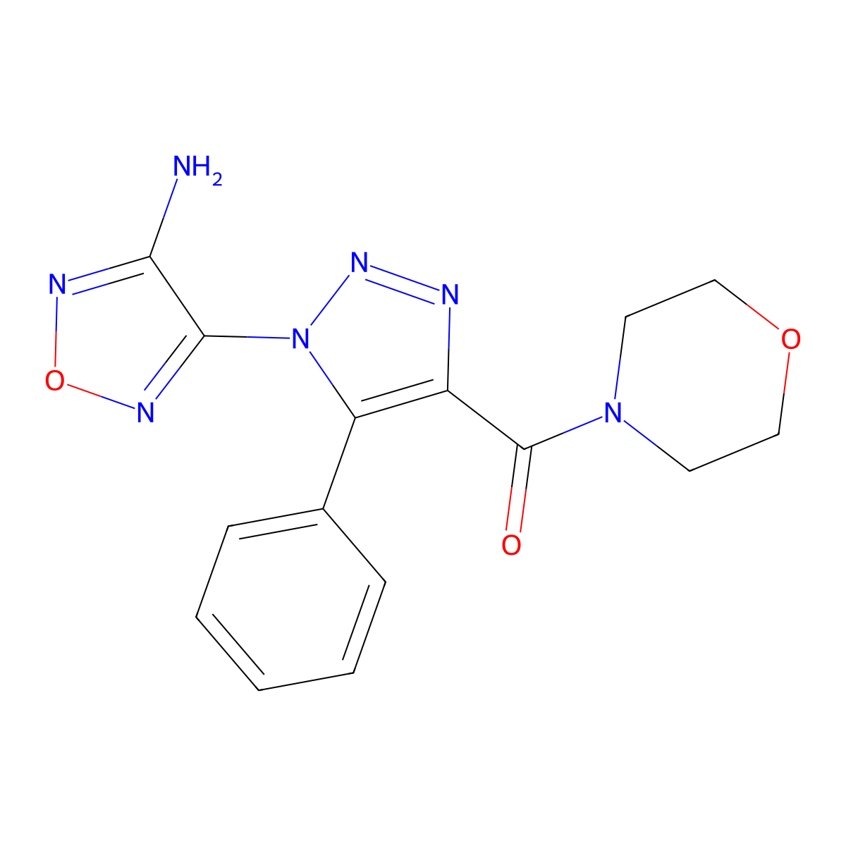 [1-(4-Amino-1,2,5-oxadiazol-3-yl)-5-phenyltriazol-4-yl]-morpholin-4-ylmethanone molecular structure, CAS 312275-06-2