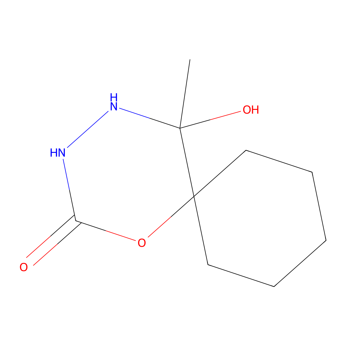5-Hydroxy-5-methyl-1-oxa-3,4-diazaspiro[5.5]undecan-2-one molecular structure, CAS 312275-39-1