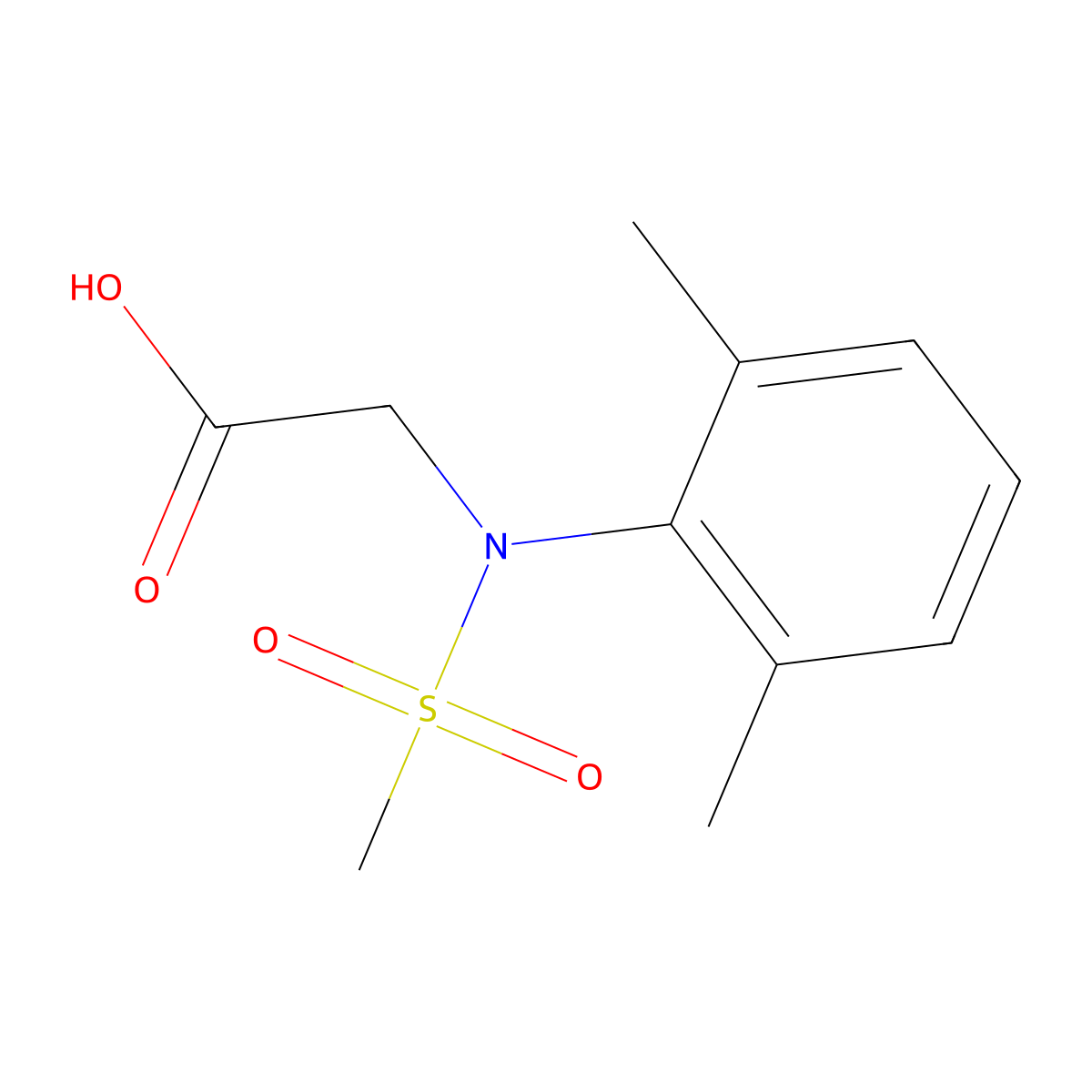 N-(2,6-dimethylphenyl)-N-(methylsulfonyl)glycine molecular structure, CAS 312275-42-6