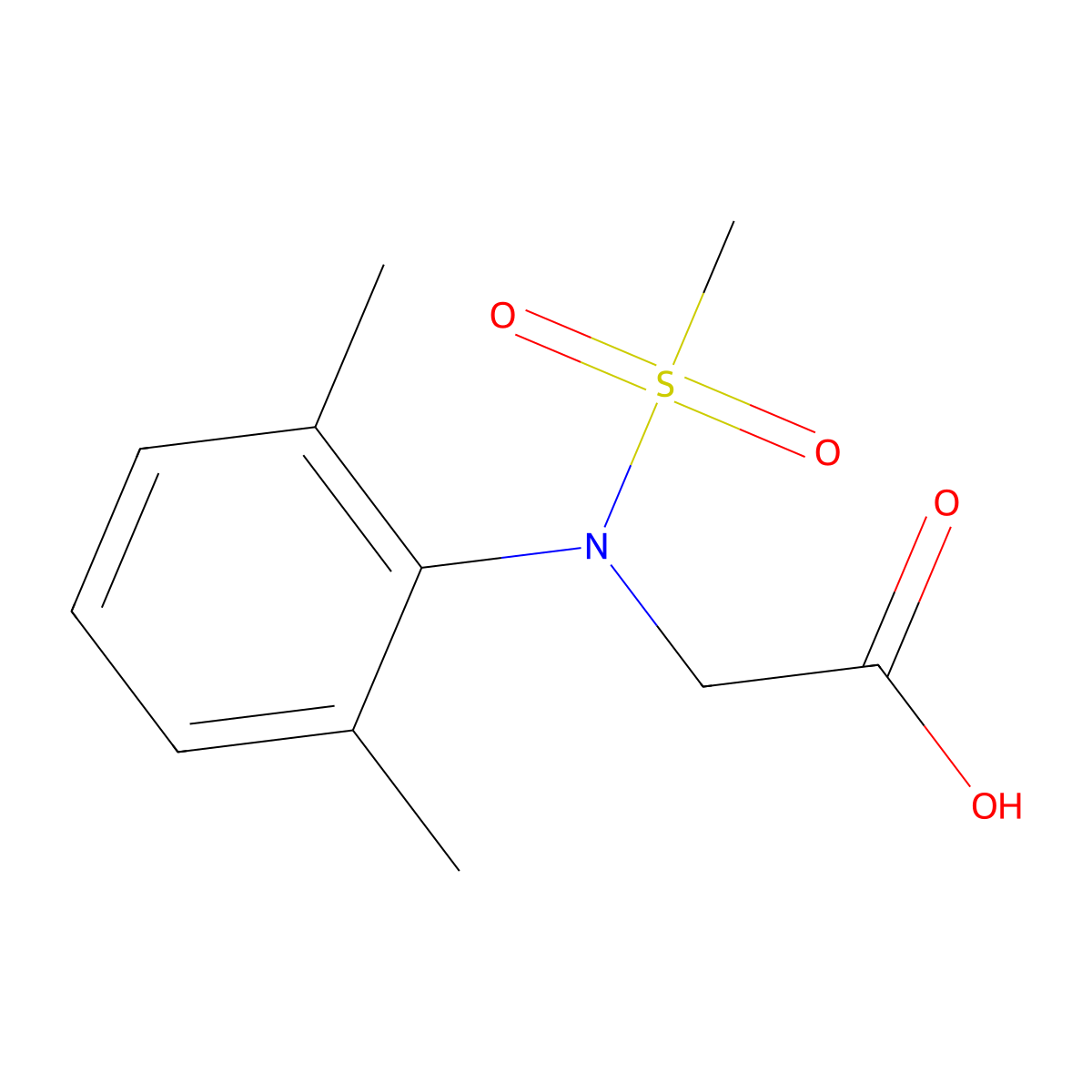 N-(2,6-dimethylphenyl)-N-(methylsulfonyl)glycine molecular structure, CAS 312275-42-6