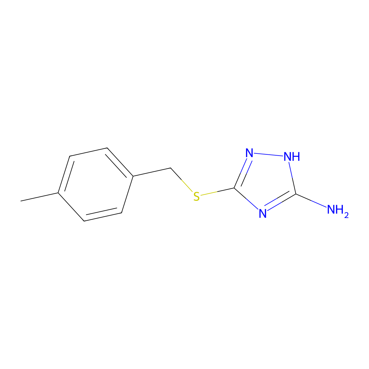 3-{[(4-methylphenyl)methyl]sulfanyl}-1H-1,2,4-triazol-5-amine molecular structure, CAS 312275-49-3