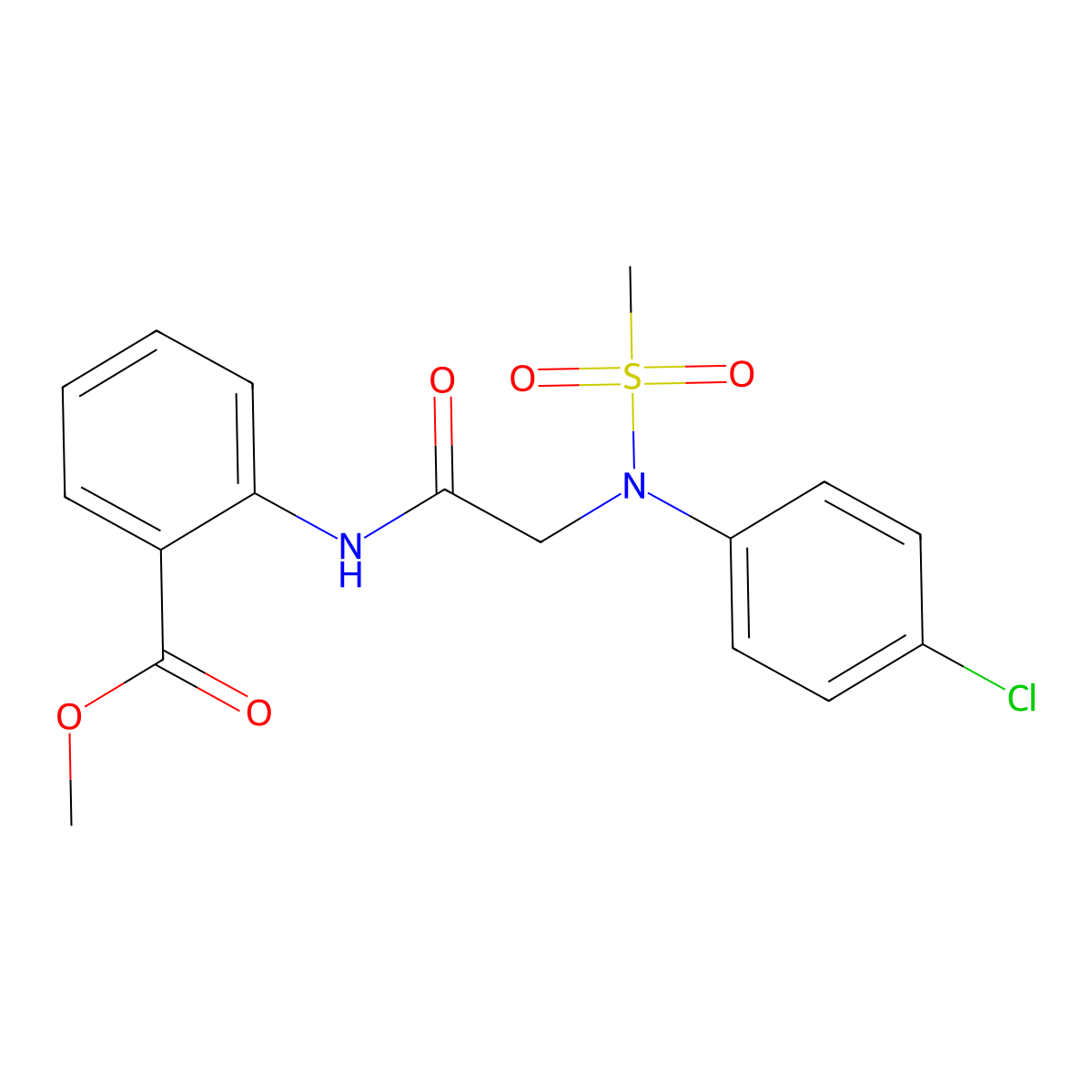 Methyl 2-({[4-chloro(methylsulfonyl)anilino]acetyl}amino)benzoate molecular structure, CAS 312275-88-0