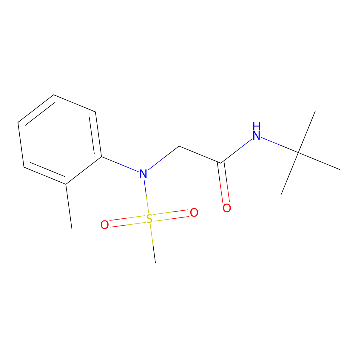 N-tert-butyl-2-(2-methyl-N-methylsulfonylanilino)acetamide molecular structure, CAS 312275-89-1