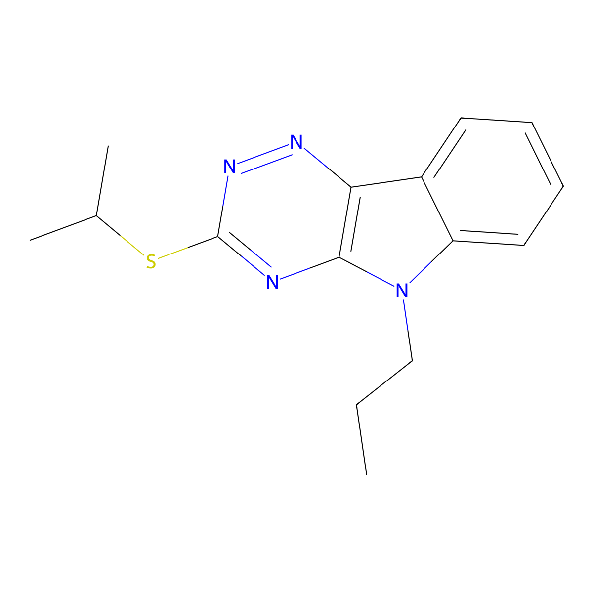 3-Propan-2-ylsulfanyl-5-propyl-[1,2,4]triazino[5,6-b]indole molecular structure, CAS 312276-28-1