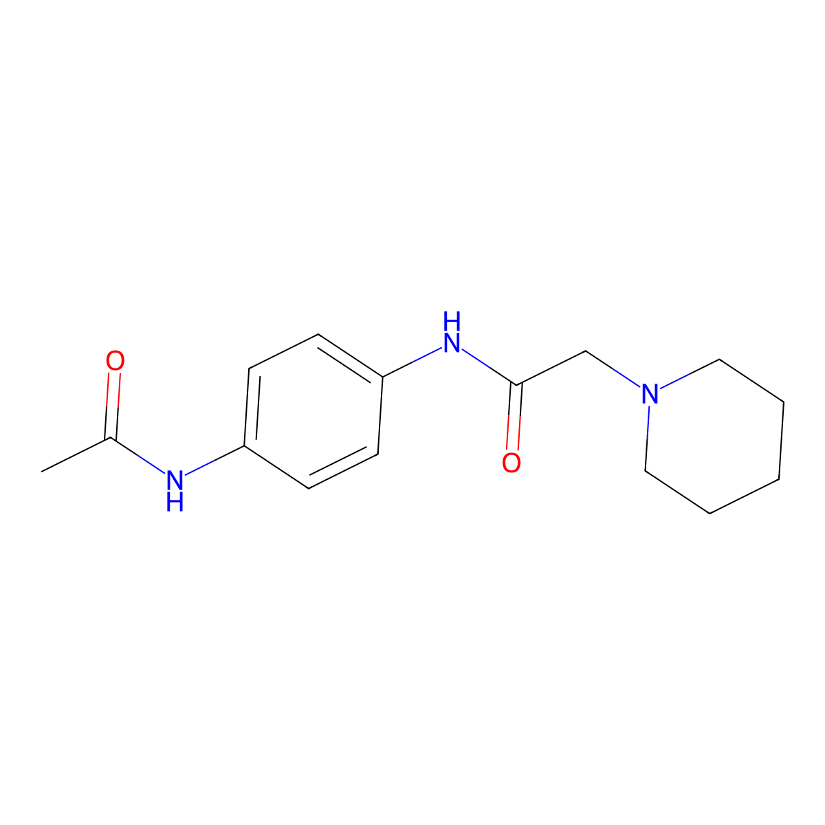 N-[4-(acetylamino)phenyl]-2-(1-piperidinyl)acetamide molecular structure, CAS 312276-33-8
