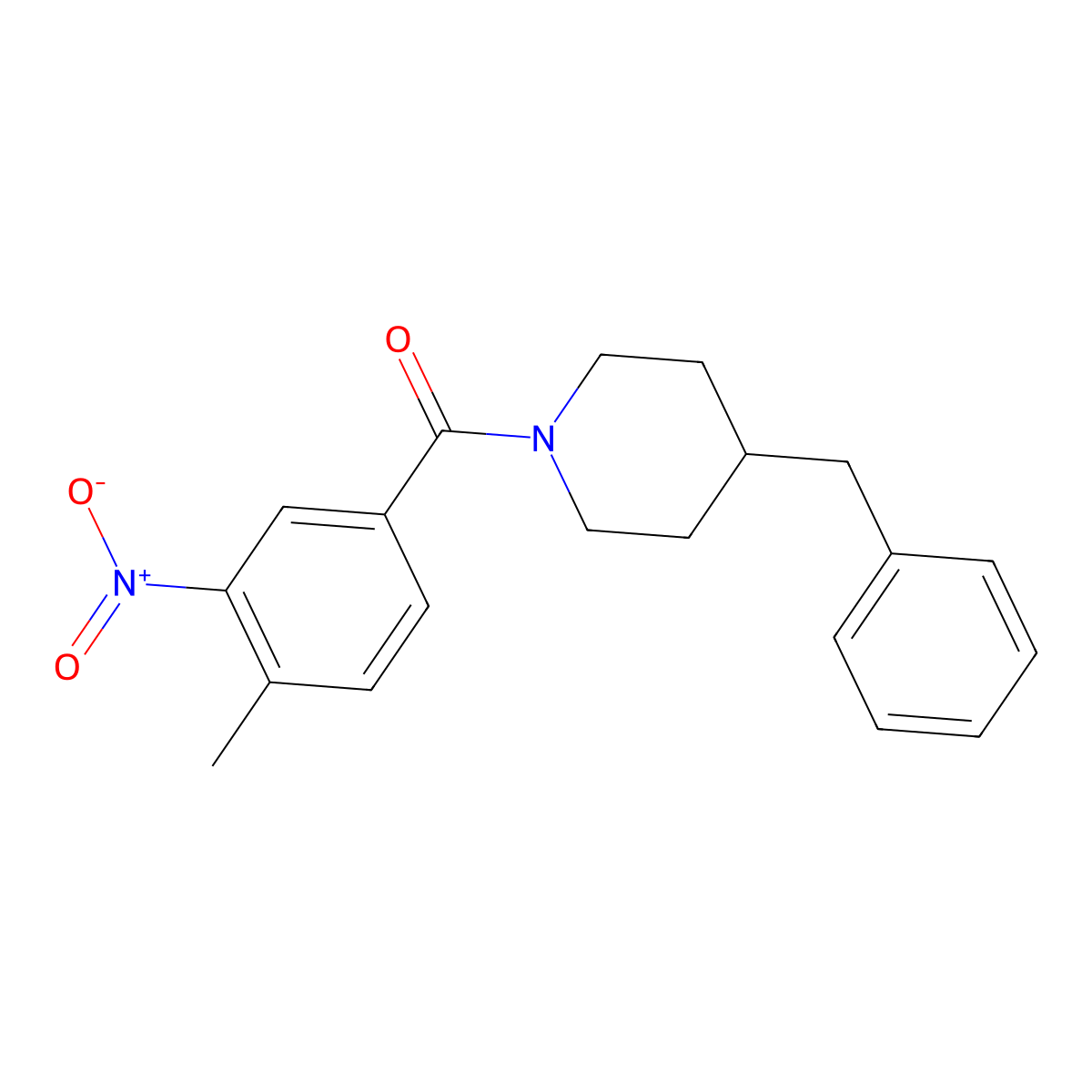 (4-Benzylpiperidin-1-yl)-(4-methyl-3-nitrophenyl)methanone molecular structure, CAS 312276-50-9