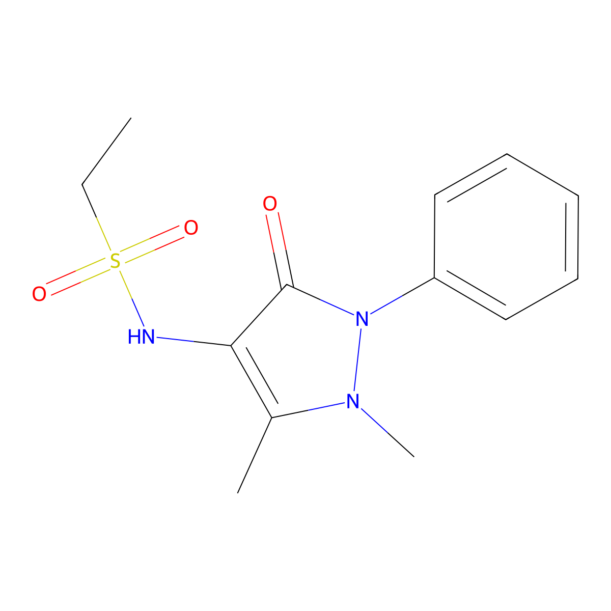 N-(1,5-dimethyl-3-oxo-2-phenyl-2,3-dihydro-1H-pyrazol-4-yl)ethanesulfonamide molecular structure, CAS 312277-22-8