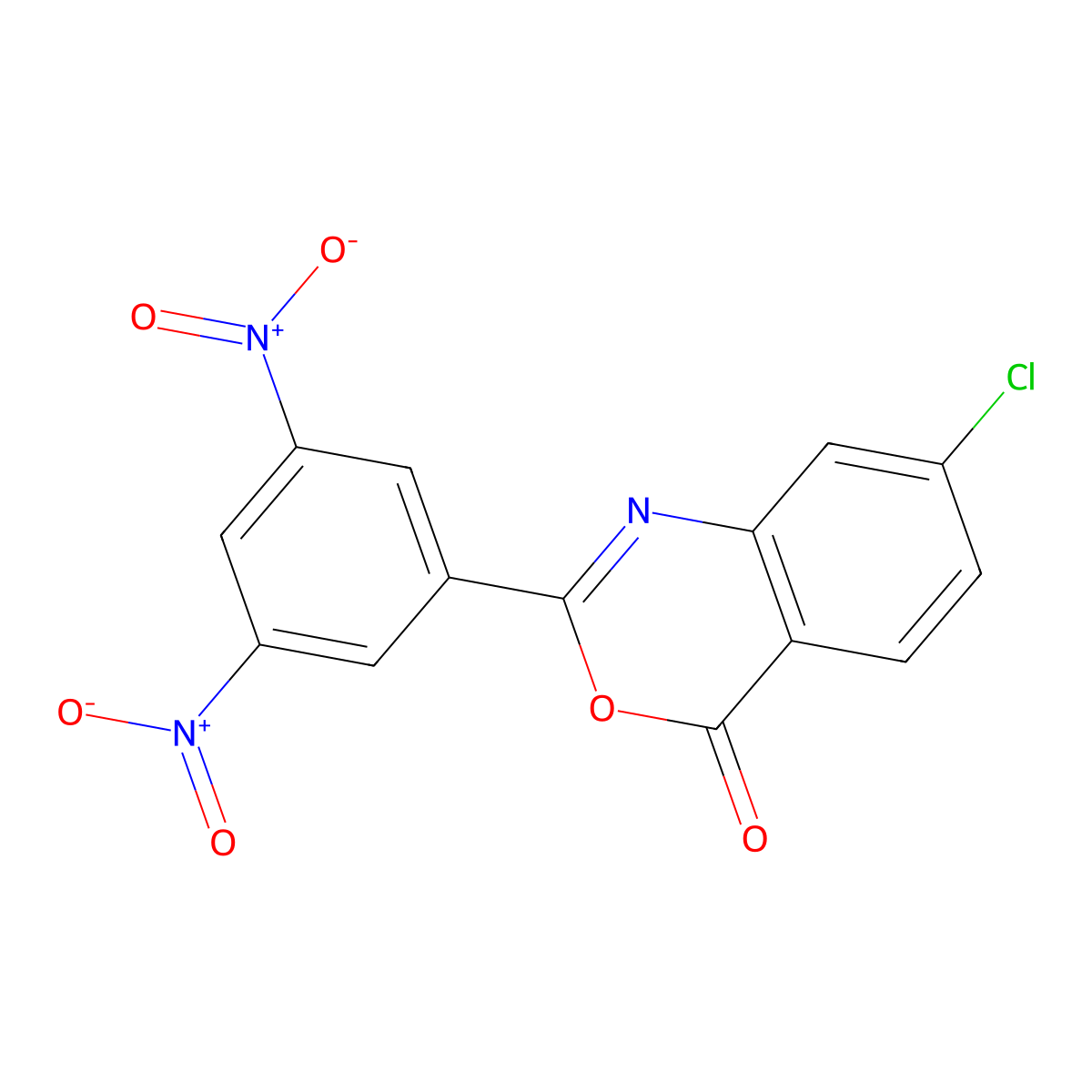 7-chloro-2-(3,5-dinitrophenyl)-4H-3,1-benzoxazin-4-one molecular structure, CAS 312277-69-3