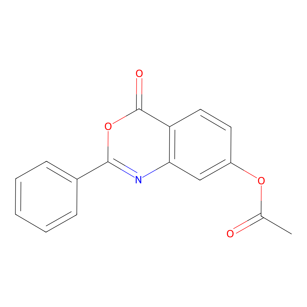 4-oxo-2-phenyl-4H-3,1-benzoxazin-7-yl acetate molecular structure, CAS 312277-70-6