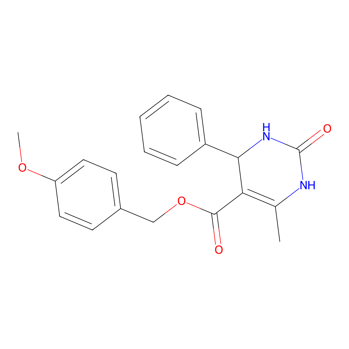 (4-methoxyphenyl)methyl 6-methyl-2-oxo-4-phenyl-3,4-dihydro-1H-pyrimidine-5-carboxylate molecular structure, CAS 312278-04-9