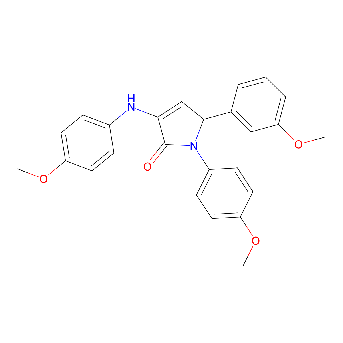 4-(4-methoxyanilino)-2-(3-methoxyphenyl)-1-(4-methoxyphenyl)-2H-pyrrol-5-one molecular structure, CAS 312278-20-9