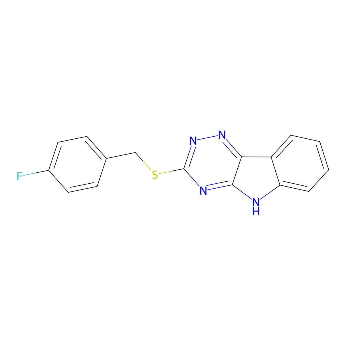 4-fluorobenzyl 5H-[1,2,4]triazino[5,6-b]indol-3-yl sulfide molecular structure, CAS 312278-29-8