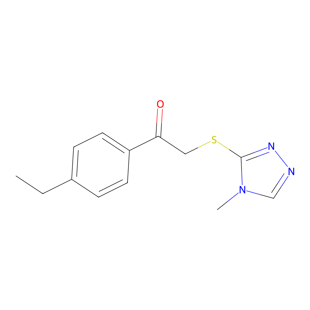 1-(4-Ethylphenyl)-2-((4-methyl-4h-1,2,4-triazol-3-yl)thio)ethan-1-one molecular structure, CAS 312278-33-4